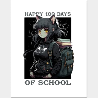 Happy 100 Days Of School anime girls Posters and Art